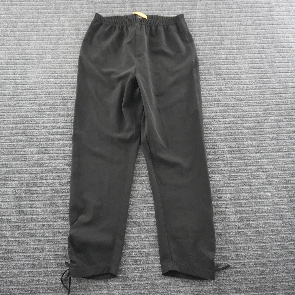 Vintage St. John Pull-On Pants Womens M Black Cinched Ankle Tie Detail